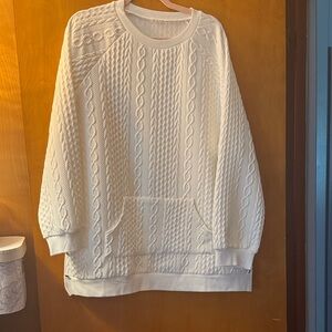 SHEIN Cream Cable Knit Sweater